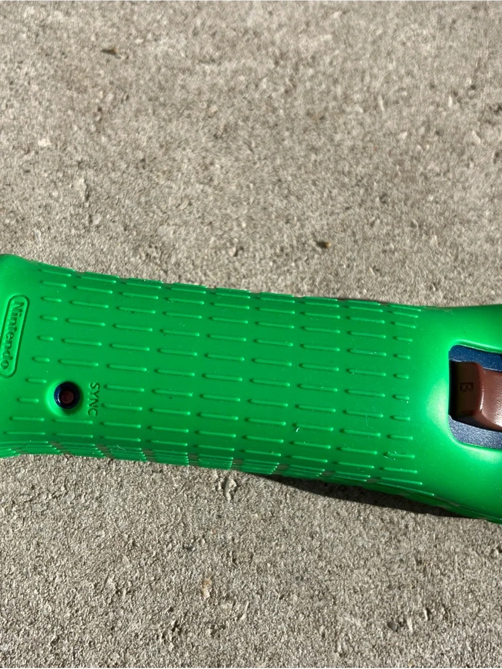 Nintendo Green Wii Remote Plus Controller with Blue Wrist Strap